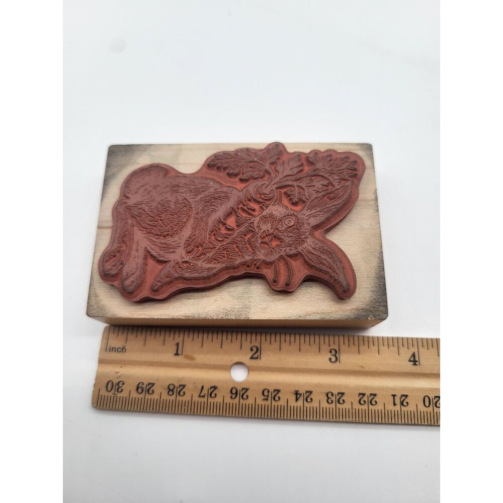 VTG 90s PSX Rubber Stamp Garden Rabbit Carrot Easter Card Animal Bunny G1047 - Picture 5 of 6